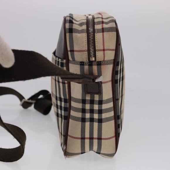 BURBERRY Nova Check Shoulder Bag Nylon Beige Auth ti1079 - Picture 3 of 16